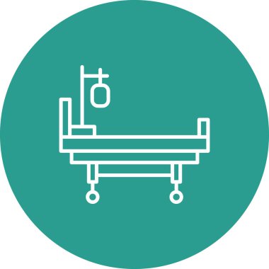 Tıbbi Yatak Simgesi vektör görüntüsü. Revir için kullanılabilir. Mobil uygulamalar, web uygulamaları ve yazdırma ortamları için elverişli.