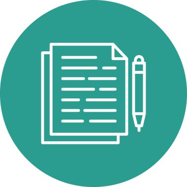 Yazı, kalem, belge, bant ikonu vektör resmi. Bilgi teknolojisi için de kullanılabilir. Web uygulamalarında, mobil uygulamalarda ve yazdırma ortamlarında kullanılabilir.