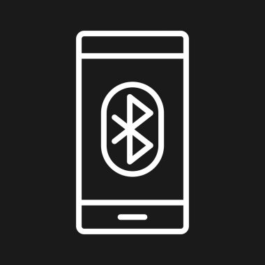 Bluetooth, bağlantı, iletişim ikonu vektör görüntüsü. Bilgi teknolojisi için de kullanılabilir. Web uygulamalarında, mobil uygulamalarda ve yazdırma ortamlarında kullanılabilir.