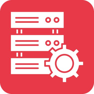 Veritabanı, ayarlar, sunucu simgesi vektör resmi. Bilgi teknolojisi için de kullanılabilir. Web uygulamalarında, mobil uygulamalarda ve yazdırma ortamlarında kullanılabilir.