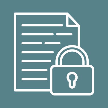 Belge, kilitlendi, parola simgesi vektör resmi. Bilgi teknolojisi için de kullanılabilir. Web uygulamalarında, mobil uygulamalarda ve yazdırma ortamlarında kullanılabilir.