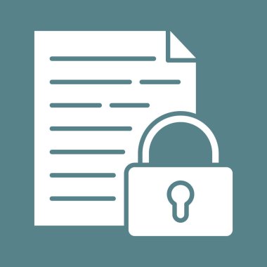 Belge, kilitlendi, parola simgesi vektör resmi. Bilgi teknolojisi için de kullanılabilir. Web uygulamalarında, mobil uygulamalarda ve yazdırma ortamlarında kullanılabilir.