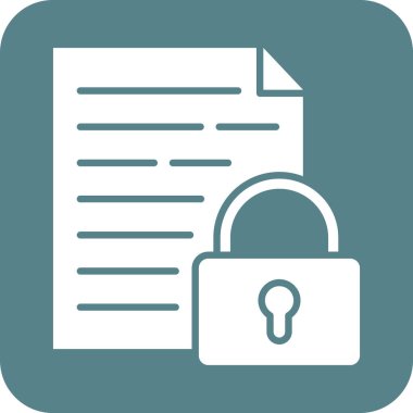 Belge, kilitlendi, parola simgesi vektör resmi. Bilgi teknolojisi için de kullanılabilir. Web uygulamalarında, mobil uygulamalarda ve yazdırma ortamlarında kullanılabilir.