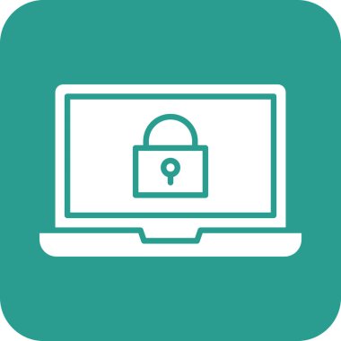 Kilitli, sistem, dizüstü bilgisayar simgesi vektör görüntüsü. Bilgi teknolojisi için de kullanılabilir. Web uygulamalarında, mobil uygulamalarda ve yazdırma ortamlarında kullanılabilir.