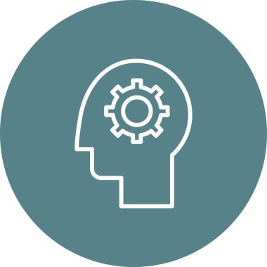 Mantık, uzman, beyin fırtınası ikon vektör görüntüsü. Bilgi teknolojisi için de kullanılabilir. Web uygulamalarında, mobil uygulamalarda ve yazdırma ortamlarında kullanılabilir.