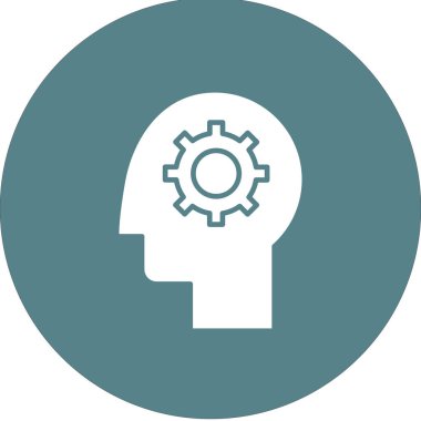 Mantık, uzman, beyin fırtınası ikon vektör görüntüsü. Bilgi teknolojisi için de kullanılabilir. Web uygulamalarında, mobil uygulamalarda ve yazdırma ortamlarında kullanılabilir.