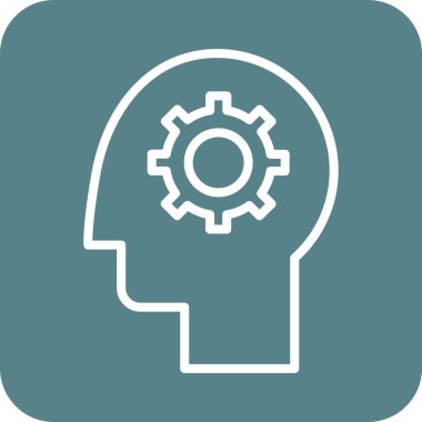 Mantık, uzman, beyin fırtınası ikon vektör görüntüsü. Bilgi teknolojisi için de kullanılabilir. Web uygulamalarında, mobil uygulamalarda ve yazdırma ortamlarında kullanılabilir.