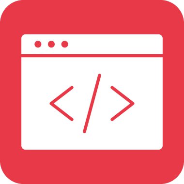 Programlama, kod, uygulama simgesi vektör görüntüsü. Bilgi teknolojisi için de kullanılabilir. Web uygulamalarında, mobil uygulamalarda ve yazdırma ortamlarında kullanılabilir.