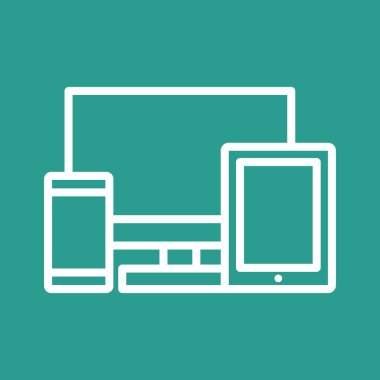 Tepkili, tasarım, aygıt simgesi vektör görüntüsü. Bilgi teknolojisi için de kullanılabilir. Web uygulamalarında, mobil uygulamalarda ve yazdırma ortamlarında kullanılabilir.