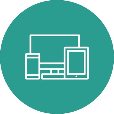 Tepkili, tasarım, aygıt simgesi vektör görüntüsü. Bilgi teknolojisi için de kullanılabilir. Web uygulamalarında, mobil uygulamalarda ve yazdırma ortamlarında kullanılabilir.