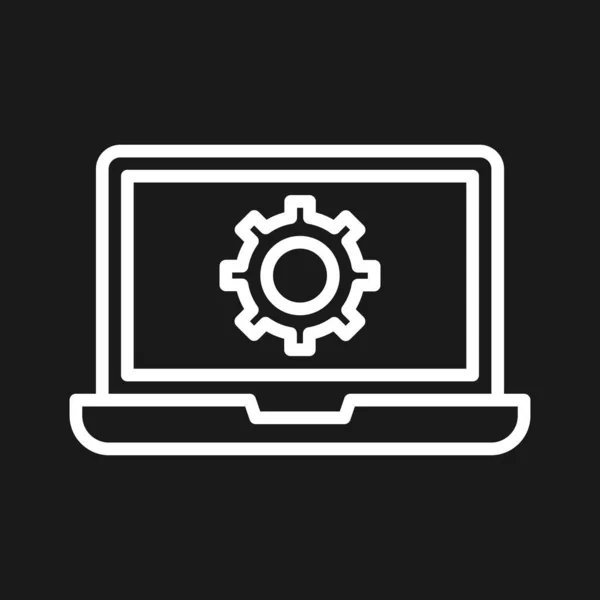 Laptop Einstellungen Getriebesymbol Vektorbild Kann Auch Für Die Informationstechnologie Verwendet — Stockvektor