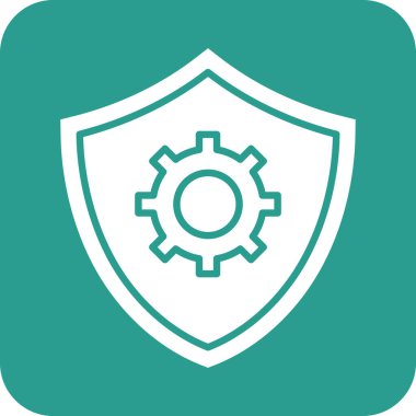 Güvenlik, ayarlar, kalkan ikon vektör görüntüsü. Bilgi teknolojisi için de kullanılabilir. Web uygulamalarında, mobil uygulamalarda ve yazdırma ortamlarında kullanılabilir.