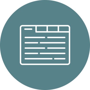 Sekmeler, web, tarayıcı simgesi vektör resmi. Bilgi teknolojisi için de kullanılabilir. Web uygulamalarında, mobil uygulamalarda ve yazdırma ortamlarında kullanılabilir.