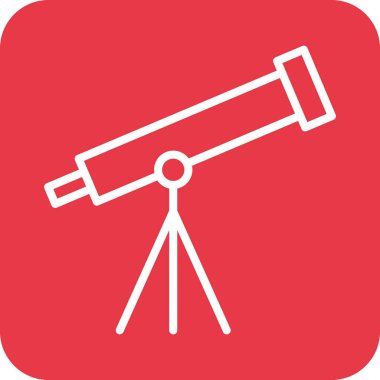 Teleskop, bilim, teknoloji ikonu vektör görüntüsü. Bilgi teknolojisi için de kullanılabilir. Web uygulamalarında, mobil uygulamalarda ve yazdırma ortamlarında kullanılabilir.