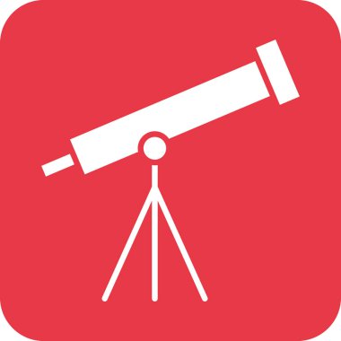 Teleskop, bilim, teknoloji ikonu vektör görüntüsü. Bilgi teknolojisi için de kullanılabilir. Web uygulamalarında, mobil uygulamalarda ve yazdırma ortamlarında kullanılabilir.