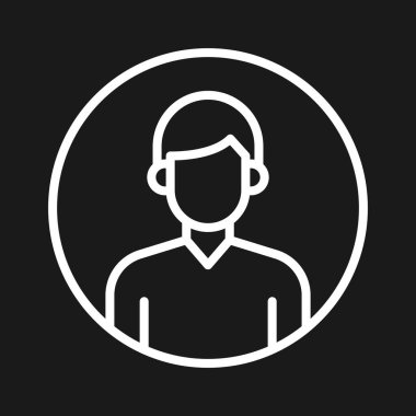 Kullanıcı, profil, erkek ikon vektör görüntüsü. Bilgi teknolojisi için de kullanılabilir. Web uygulamalarında, mobil uygulamalarda ve yazdırma ortamlarında kullanılabilir.
