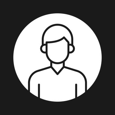 Kullanıcı, profil, erkek ikon vektör görüntüsü. Bilgi teknolojisi için de kullanılabilir. Web uygulamalarında, mobil uygulamalarda ve yazdırma ortamlarında kullanılabilir.