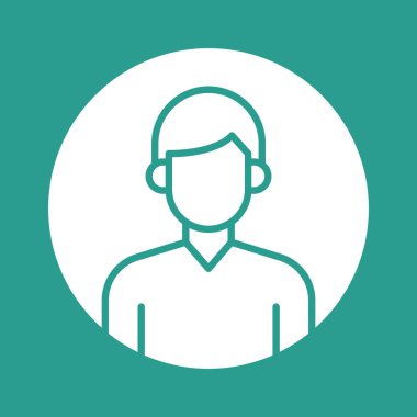 Kullanıcı, profil, erkek ikon vektör görüntüsü. Bilgi teknolojisi için de kullanılabilir. Web uygulamalarında, mobil uygulamalarda ve yazdırma ortamlarında kullanılabilir.