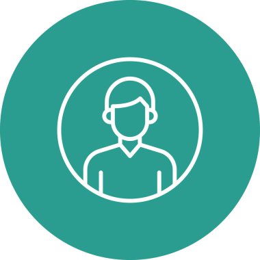 Kullanıcı, profil, erkek ikon vektör görüntüsü. Bilgi teknolojisi için de kullanılabilir. Web uygulamalarında, mobil uygulamalarda ve yazdırma ortamlarında kullanılabilir.