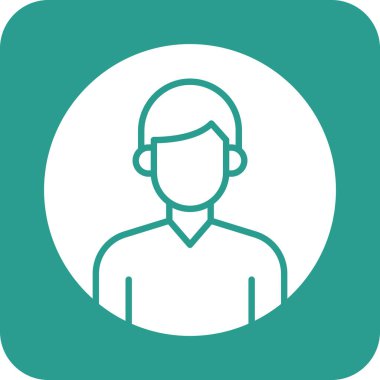 Kullanıcı, profil, erkek ikon vektör görüntüsü. Bilgi teknolojisi için de kullanılabilir. Web uygulamalarında, mobil uygulamalarda ve yazdırma ortamlarında kullanılabilir.