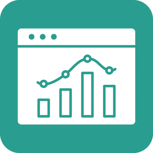 Pagina Web Statistiche Icona Del Grafico Immagine Vettoriale Può Essere — Vettoriale Stock