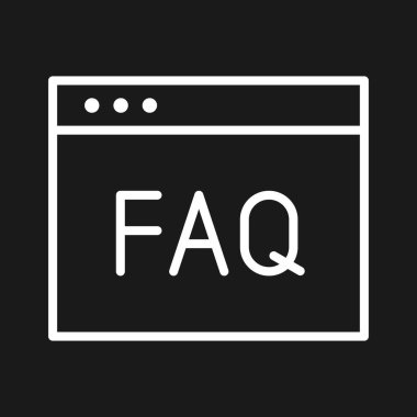 Faq, sorular, web sayfası ikon vektör resmi. Müşteri desteği için de kullanılabilir. Web uygulamalarında, mobil uygulamalarda ve yazdırma ortamlarında kullanılabilir.