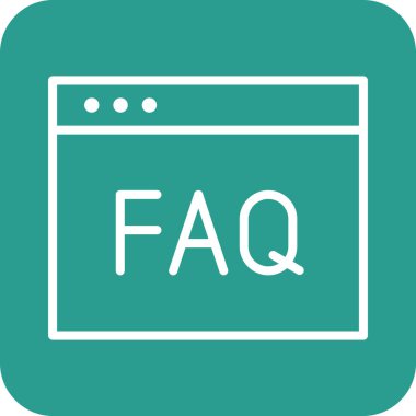 Faq, sorular, web sayfası ikon vektör resmi. Müşteri desteği için de kullanılabilir. Web uygulamalarında, mobil uygulamalarda ve yazdırma ortamlarında kullanılabilir.