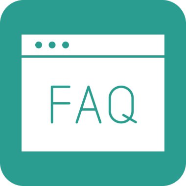 Faq, sorular, web sayfası ikon vektör resmi. Müşteri desteği için de kullanılabilir. Web uygulamalarında, mobil uygulamalarda ve yazdırma ortamlarında kullanılabilir.