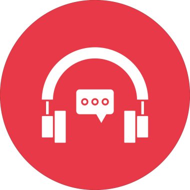Kulaklıklar, sohbet, müşteri desteği ikon vektör görüntüsü. Müşteri desteği için de kullanılabilir. Web uygulamalarında, mobil uygulamalarda ve yazdırma ortamlarında kullanılabilir.