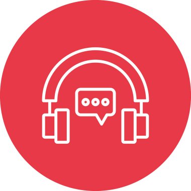 Kulaklıklar, sohbet, müşteri desteği ikon vektör görüntüsü. Müşteri desteği için de kullanılabilir. Web uygulamalarında, mobil uygulamalarda ve yazdırma ortamlarında kullanılabilir.