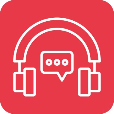 Kulaklıklar, sohbet, müşteri desteği ikon vektör görüntüsü. Müşteri desteği için de kullanılabilir. Web uygulamalarında, mobil uygulamalarda ve yazdırma ortamlarında kullanılabilir.