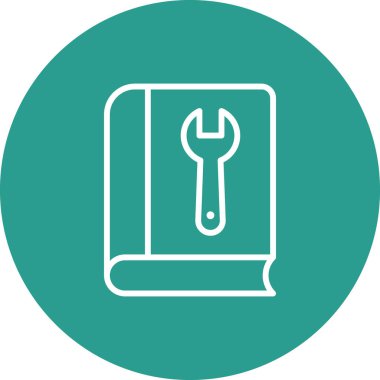 Kullanım kılavuzu, teknik destek ikonu vektör görüntüsü. Müşteri desteği için de kullanılabilir. Web uygulamalarında, mobil uygulamalarda ve yazdırma ortamlarında kullanılabilir.