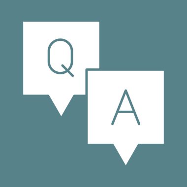 Soru-Cevap, soru ikon vektör görüntüsü. Müşteri desteği için de kullanılabilir. Web uygulamalarında, mobil uygulamalarda ve yazdırma ortamlarında kullanılabilir.