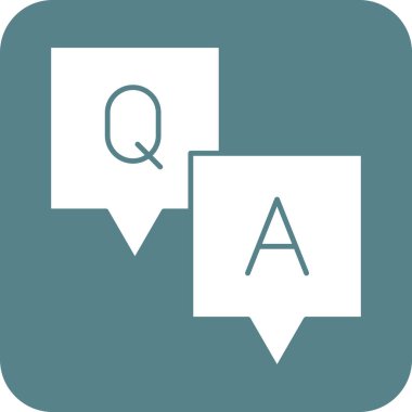 Soru-Cevap, soru ikon vektör görüntüsü. Müşteri desteği için de kullanılabilir. Web uygulamalarında, mobil uygulamalarda ve yazdırma ortamlarında kullanılabilir.