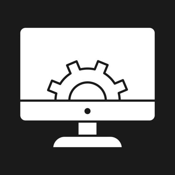 Customer Support Desktop Helpdesk Gear Icon Vector Image Can Also — Stock Vector