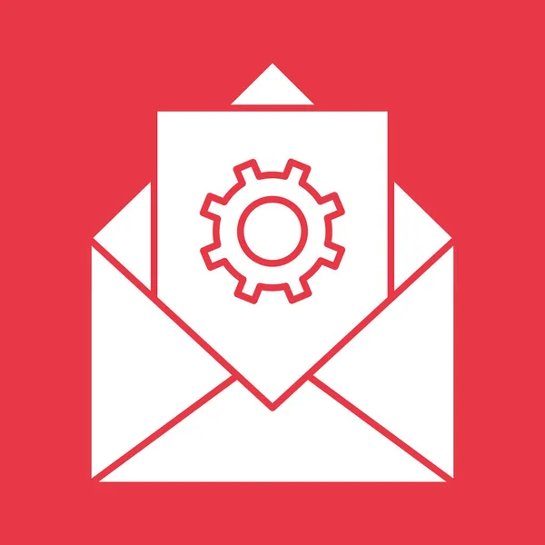 Email Engrenage Icône Support Image Vectorielle Peut Également Être Utilisé — Image vectorielle
