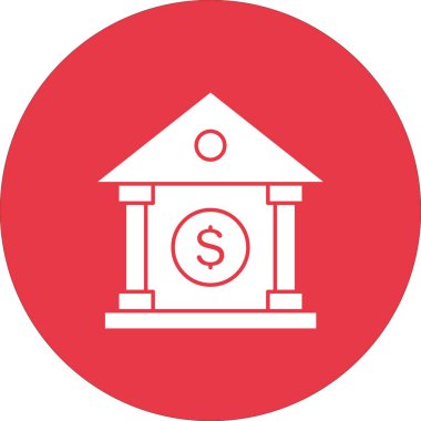 Banka, bankacılık, finans ikonu vektör görüntüsü. Finans ve Para için de kullanılabilir. Web uygulamalarında, mobil uygulamalarda ve yazdırma ortamlarında kullanılabilir.