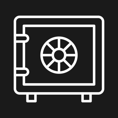 Banka, güvenli, altın ikon vektör görüntüsü. Finans ve Para için de kullanılabilir. Web uygulamalarında, mobil uygulamalarda ve yazdırma ortamlarında kullanılabilir.