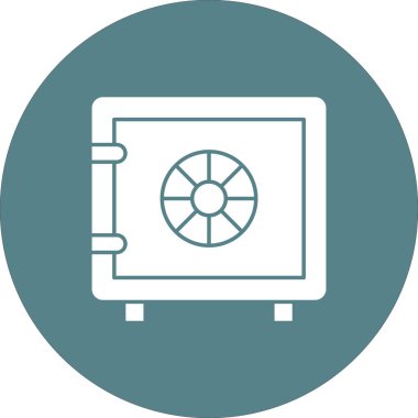 Banka, güvenli, altın ikon vektör görüntüsü. Finans ve Para için de kullanılabilir. Web uygulamalarında, mobil uygulamalarda ve yazdırma ortamlarında kullanılabilir.