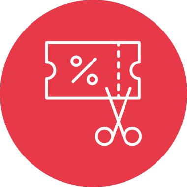 Kupon, indirim, makas ikon vektör görüntüsü. Finans ve Para için de kullanılabilir. Web uygulamalarında, mobil uygulamalarda ve yazdırma ortamlarında kullanılabilir.