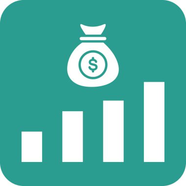 Kazanç, finans, satış ikonu vektör imajı. Finans ve Para için de kullanılabilir. Web uygulamalarında, mobil uygulamalarda ve yazdırma ortamlarında kullanılabilir.