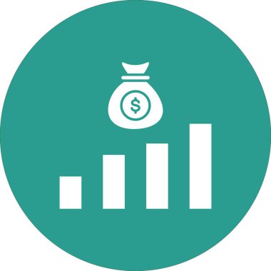 Kazanç, finans, satış ikonu vektör imajı. Finans ve Para için de kullanılabilir. Web uygulamalarında, mobil uygulamalarda ve yazdırma ortamlarında kullanılabilir.