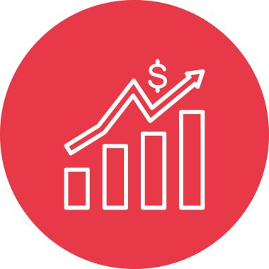 Finans, büyüme, gelir ikonu vektör imajı. Finans ve Para için de kullanılabilir. Web uygulamalarında, mobil uygulamalarda ve yazdırma ortamlarında kullanılabilir.