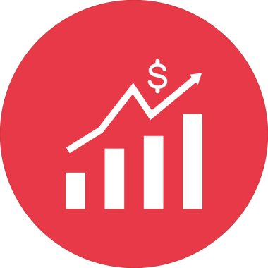 Finans, büyüme, gelir ikonu vektör imajı. Finans ve Para için de kullanılabilir. Web uygulamalarında, mobil uygulamalarda ve yazdırma ortamlarında kullanılabilir.