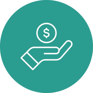 El, gelir, gelir ikonu vektör imajı. Finans ve Para için de kullanılabilir. Web uygulamalarında, mobil uygulamalarda ve yazdırma ortamlarında kullanılabilir.