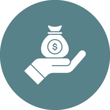 El, gelir, gelir, maaş ikonu vektör imajı. Finans ve Para için de kullanılabilir. Web uygulamalarında, mobil uygulamalarda ve yazdırma ortamlarında kullanılabilir.