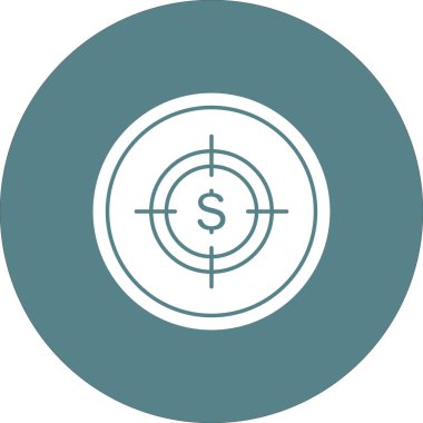 Hedef, bütçe, kâr simgesi vektör imajı. Finans ve Para için de kullanılabilir. Web uygulamalarında, mobil uygulamalarda ve yazdırma ortamlarında kullanılabilir.