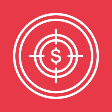 Hedef, bütçe, kâr simgesi vektör imajı. Finans ve Para için de kullanılabilir. Web uygulamalarında, mobil uygulamalarda ve yazdırma ortamlarında kullanılabilir.