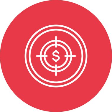 Hedef, bütçe, kâr simgesi vektör imajı. Finans ve Para için de kullanılabilir. Web uygulamalarında, mobil uygulamalarda ve yazdırma ortamlarında kullanılabilir.