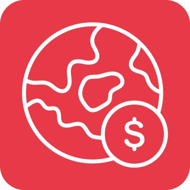 Bankacılık, para birimi, uluslararası, küresel ikon vektör imajı. Finans ve Para için de kullanılabilir. Web uygulamalarında, mobil uygulamalarda ve yazdırma ortamlarında kullanılabilir.